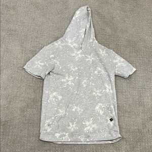 Gray Floral Kids Hoodie
